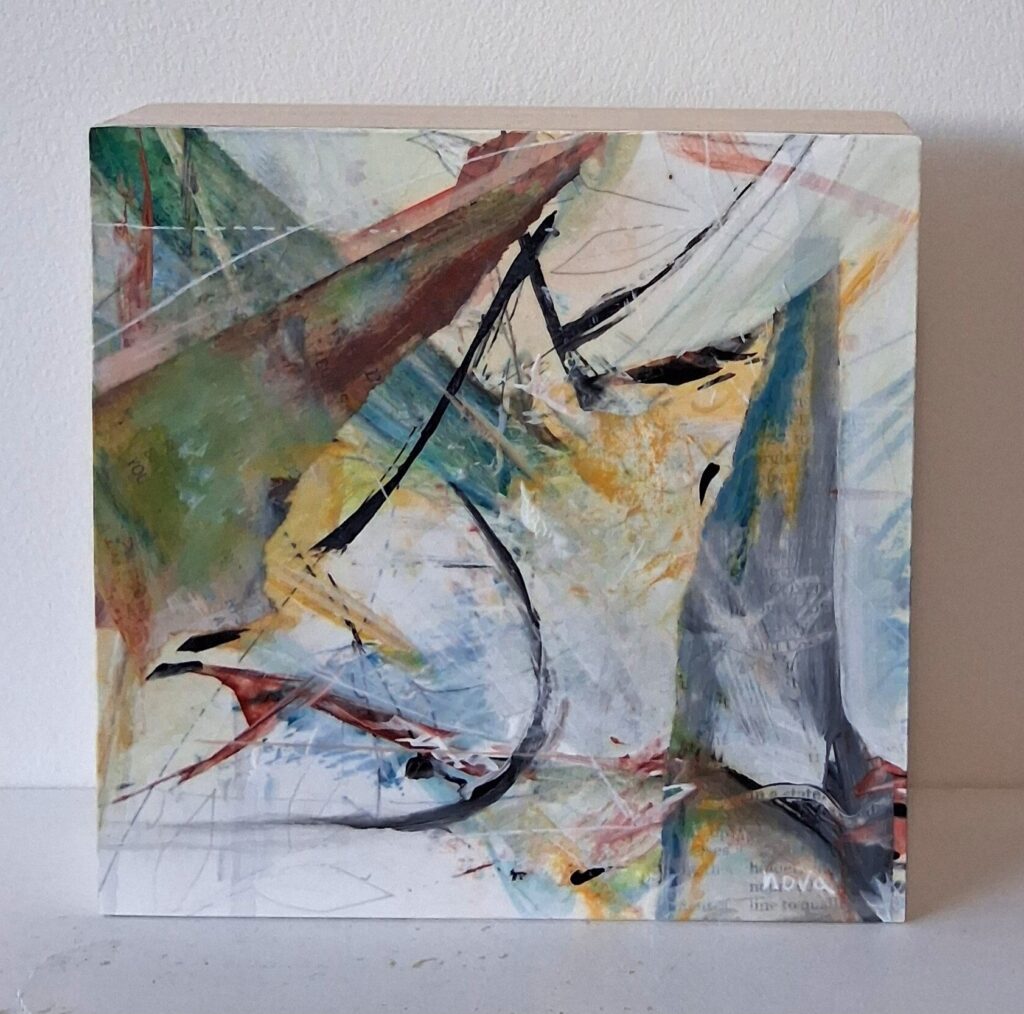 summer breeze #10, mixed media on cradle board, 6x6x1.5", $140